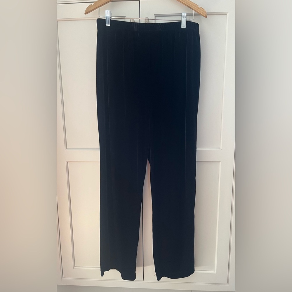 SAG HARBOR PETITE WOMEN’S BLACK VELVET PANTS SIZE Large